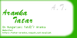 aranka tatar business card